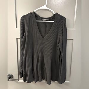 Lane Bryant Black Ribbed Peplum Sweater